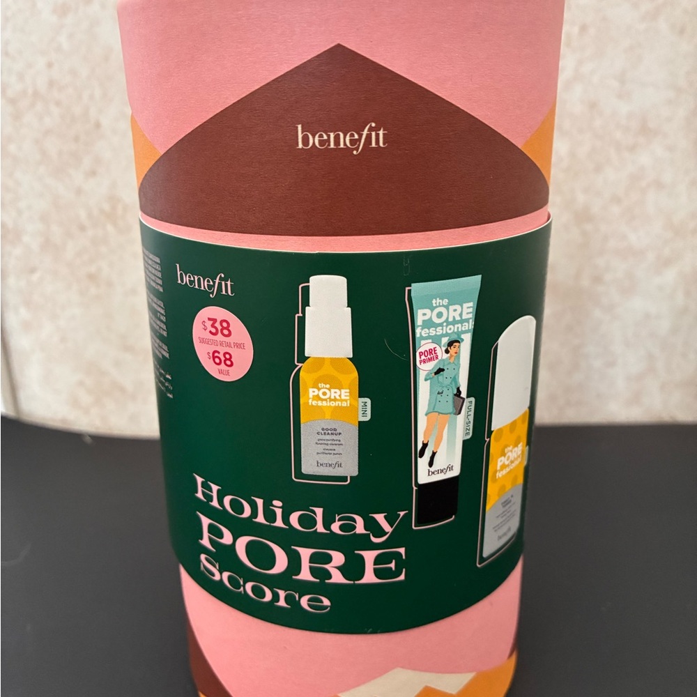 Benefit Skincare Set with Pink and Orange Packaging